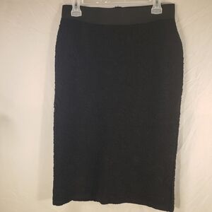 Gok Wan For Tu Chic Black Textured Floral Pencil Skirt - 14R